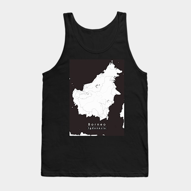 Borneo Indonesia Island Map Tank Top by Robin-Niemczyk